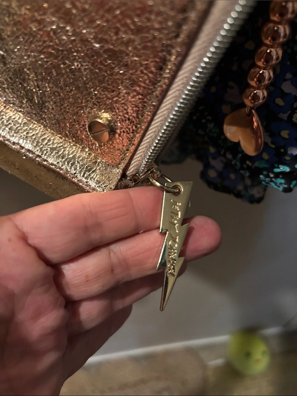 “Rare” Gold Robot Heart Crossbody Bag
